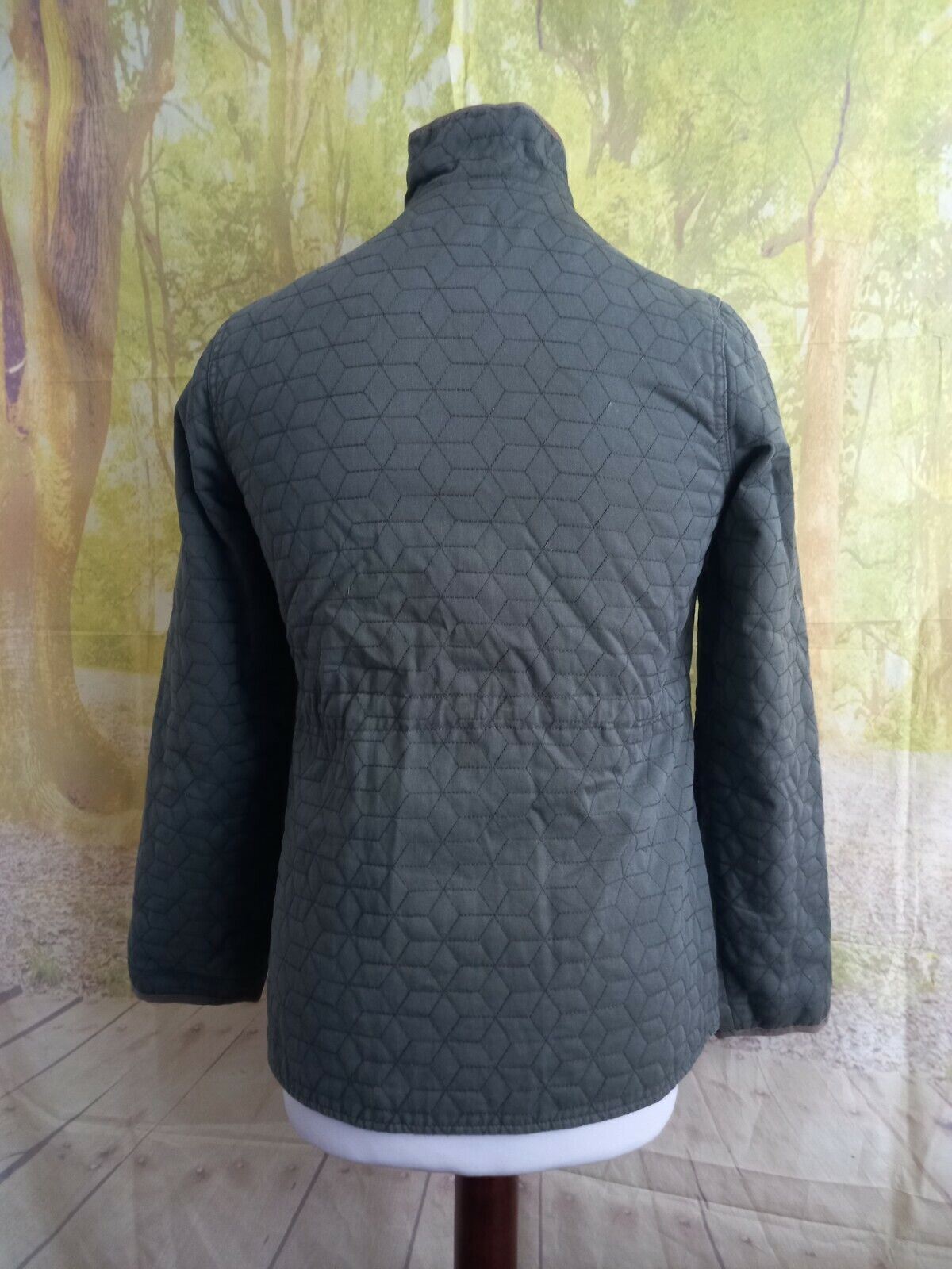 White Stuff green cube pattern 100% cotton Jacket… - image 5