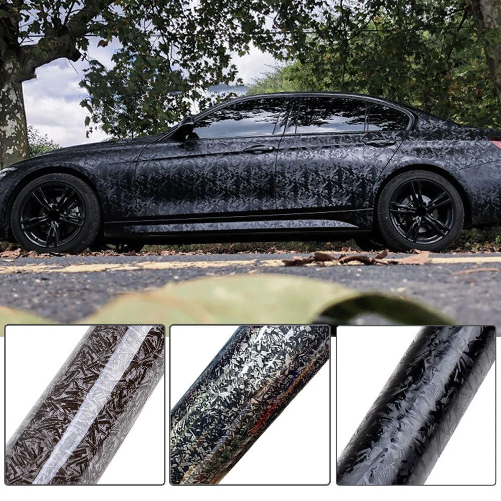 3D Glossy Forged Carbon Fiber Car Vinyl Wrapping Film Sticker