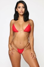 Costume Da Bagno Bikini Stringhe Trasparenti Tanga Triangolo Swimwear Swimsuit M