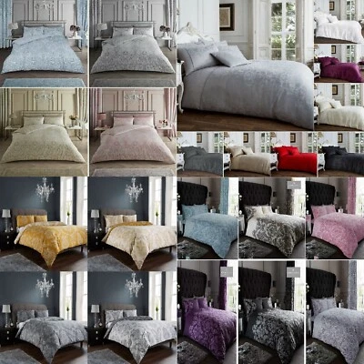 Luxury Damask Print Duvet /Quilt Cover Reversible Bed Set with Pillow Cases