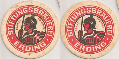 Stiftungsbrauerei Erding - historischer Bierdeckel / Bierfilz ''Sankt Prosper''