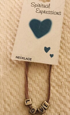 Spiritual Expressions Suede Silver Tone  Love  Letters NEW