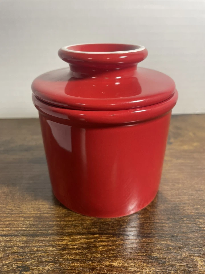 The Original Butter Bell crock 2003 by L. Tremain French Ceramic  Red - Image 2 of 4