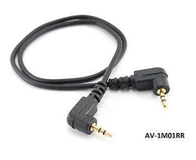 1.5ft. 2.5mm Right Angle to 2.5mm Right Angle M/M Stereo Audio Gold-Plated Cable