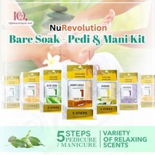 NuRevolution Bare Soak 5 Steps in 1 Pedi Mani Kit Box of 50 packs Pick Any
