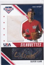 2020 Panini USA Baseball Stars & Stripes Black Gold #17/44 Calvert Clark Auto