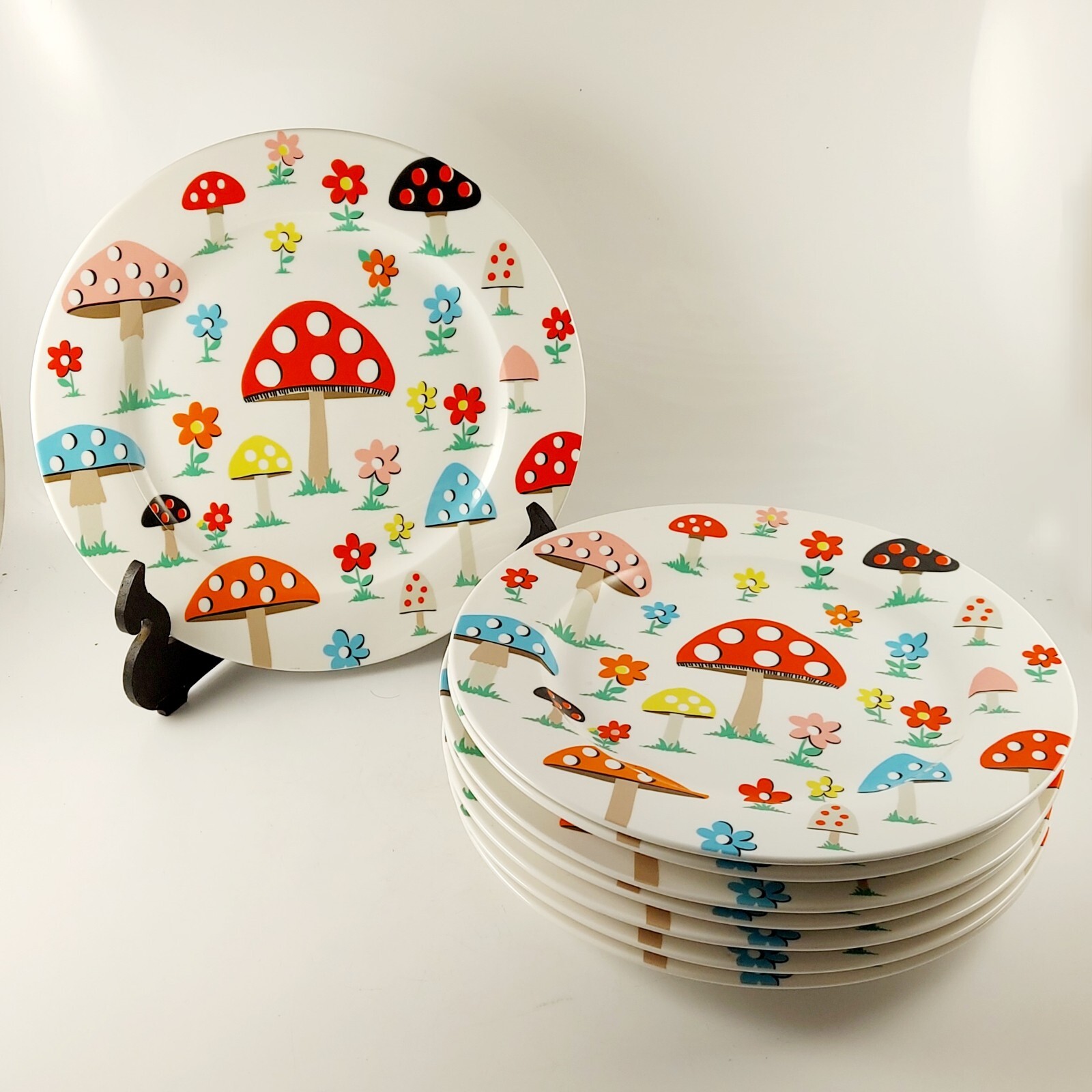 Cath Kidston Mushroom Dinner Plate 10.5 Inch, Funky, Bright, Toadstool