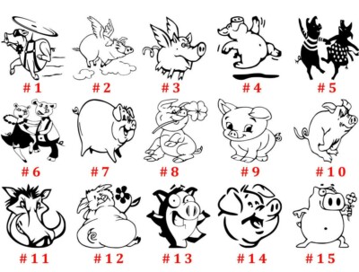 Funny Pigs Vinyl Decal Sticker Car Window Wall Art Cute Animals Hog Boar Porker
