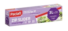 Sealable Freezer Bags Paclan Universal, 3 L, Transparent, 20 Pcs.