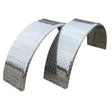 2-Pack Aluminum Diamond Plate Round Trailer Cargo Fender 10" X 36" X 18"