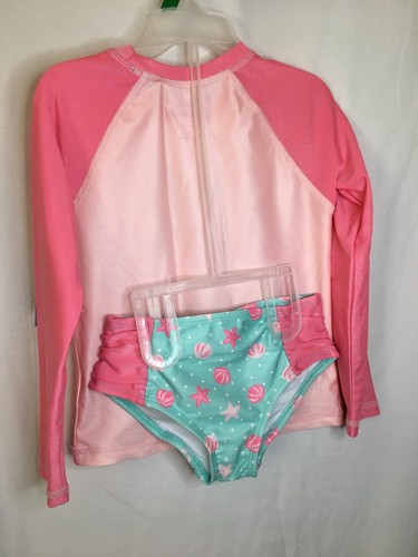 NWT Disney Ariel Rash Guard Swimsuit 2 pc Set UPF 50+ Girls Little Mermaid - Picture 4 of 6