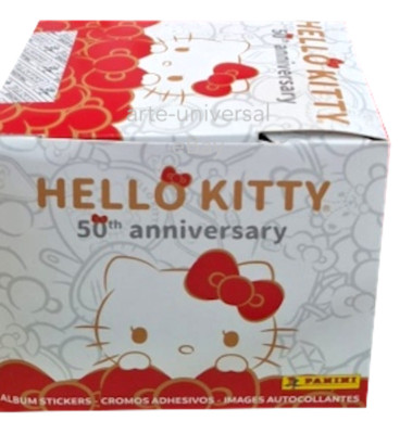BOX (50 packs) 250 assorted stickers HELLO KITTY 50TH ANNIVERSARY Panini 2024