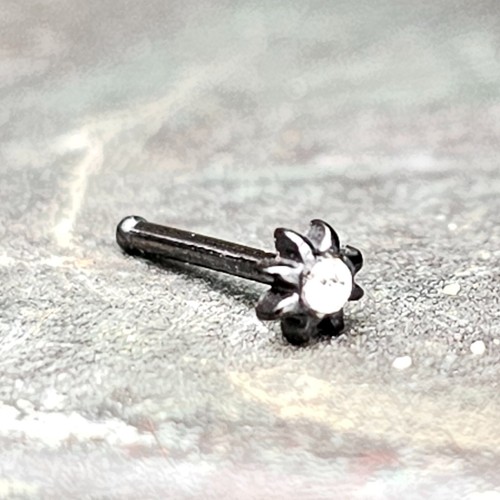 Borchia naso sole nero cristallo zirconi zirconi zirconi 18 g (1 mm) estremit... - Foto 5 di 24
