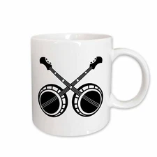 3dRose crossed banjos black Mug