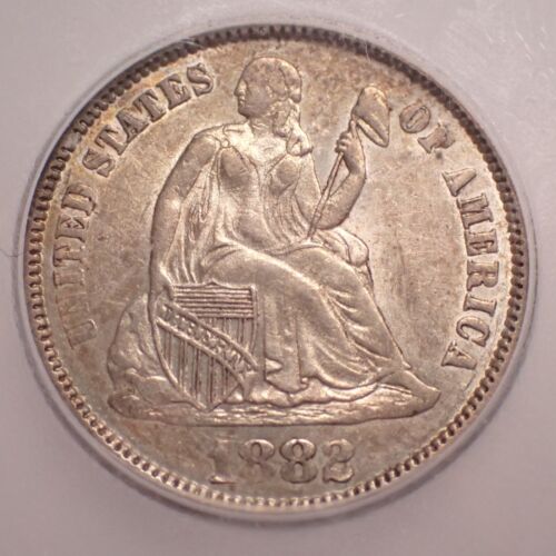 1882 Seated Liberty Dime ICG AU53