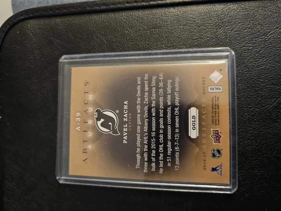 2016 Upper Deck Artifacts Pavel Zacha #A39 Aurum Gold - Image 2 of 2