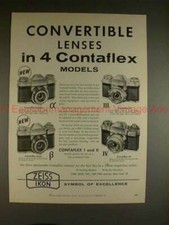 1958 Zeiss Ikon Contaflex Alpha Beta III IV Camera Ad 