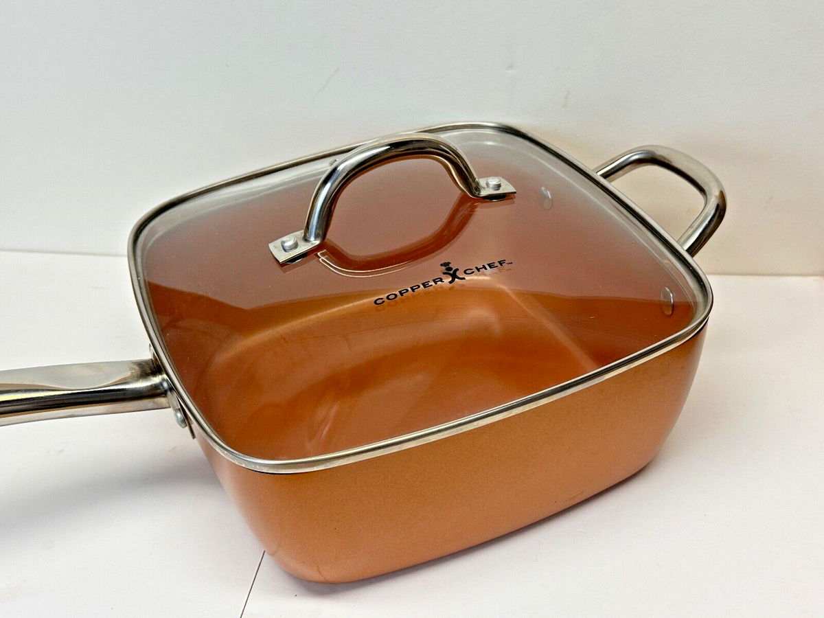 Deep Square Pan Copper Chef Lid Oven Safe Copper Pan Piece