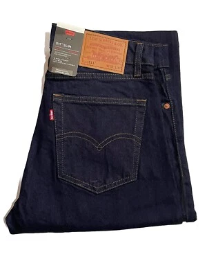 LEVIS Pantalones de mezclilla para hombre Levi's 511 ajustados azul oscuro 04511-1786 (todas las tallas)