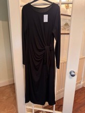 Boohoo Black ladies dress size 16, worn once, flattering tie at waist, vgc