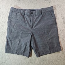 Tommy Hilfiger Shorts Mens 40 x 11 Flat Front Navy Blue Striped Cotton