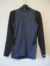 Spyder Active 1/4 Zip Top Mens Small Grey Black Activewear Base Layer Outdoor