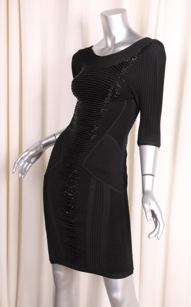herve leger beaded bandage dress Herve Leger Pink Knit Beaded Strapless Bodycon Mini Dress XS Herve Leger