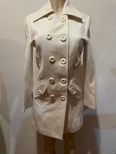 Women's Giorgio Italia Off White Ivory Double Breasted Trench Coat Size Small