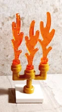 New LEGO Candle Stick 3 Prong Set Old West Oil Lamp High Flame Trans Orange