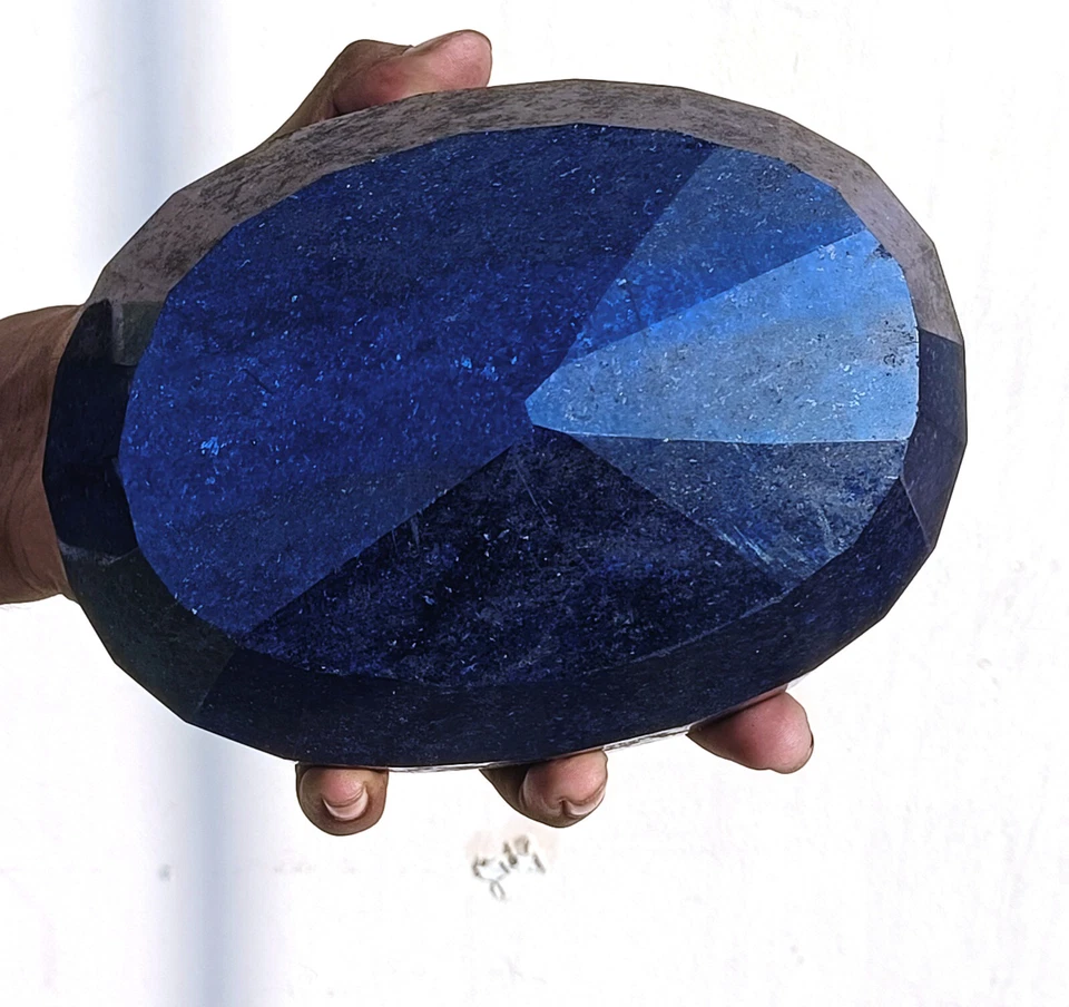 Piedra preciosa natural de Nigeria azul enorme zafiro certificado grado museo k Foto 3 de 4