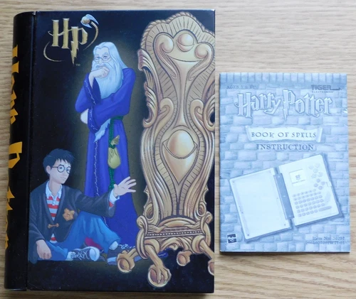2001 Harry Potter Tin Storage Box + Book of Spells Instruction Manual