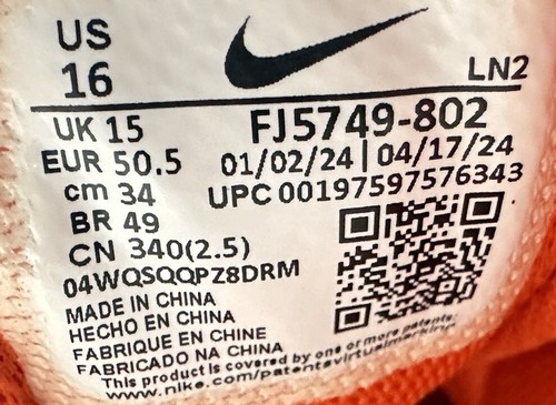 Nike Force Savage Pro 3 Shark Clemson Tigers Size 16 Football Cleats FJ5749-802 - Picture 11 of 11