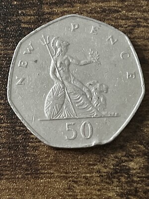 1978 50 New Pence Great Britian Queen Elizabeth II Actual Coin