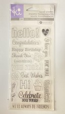 KI HAMPTON ART Clear Stamps EVERYDAY SAYINGS Hello Happy Birthday Thank You
