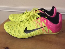 New Nike Zoom Maxcat 4 Track and Field Shoes 549150-999 Size 13 Volt/Pink/Black
