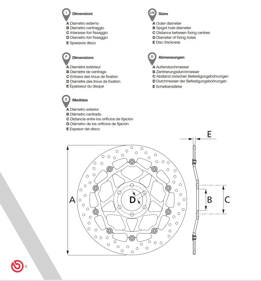 YAMAHA 500 T MAX 2008-2011 Disque Frein Avant BREMBO flottant - Photo 3/3