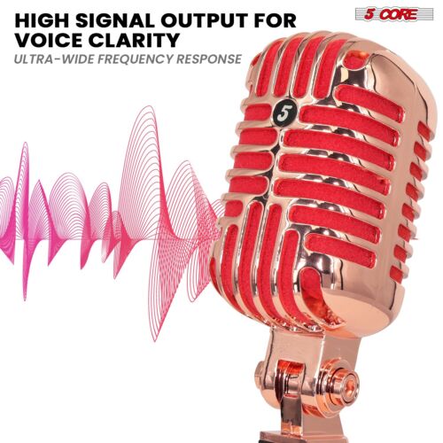 5-Core Vintage Mikrofon Classic Dynamic Professional XLR Studio Retro Style Mic - Bild 4 von 12