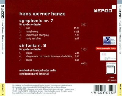 MAREK JANOWSKI / RUNDFUNK-SINFONIEORCHESTER, BERLIN HANS WERNER HENZE: SYMPHONIE