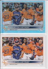 2- 2022 Topps Series 1 Baseball Houston Astro Team Card Base & Rainbow Foil #136