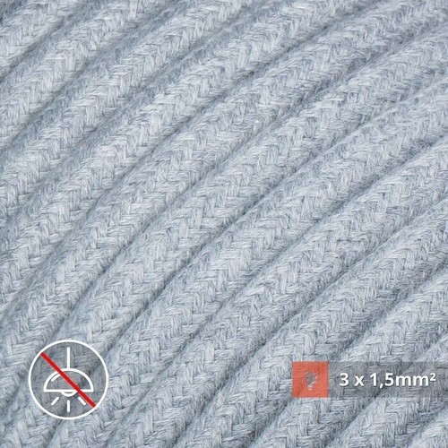 Cable textil para instalación eléctrica de relleno, cable redondo (H05VV-F 3x1,5mm2) - Imagen 10 de 23