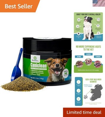 Natural Seaweed Powder for Dogs - 3.5oz Fresh Breath and Dental Health Solution