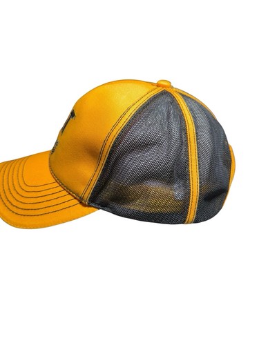 CAT Racing Ball Cap Caterpillar Yellow & Black Logo Hat Strap Back - Picture 2 of 6