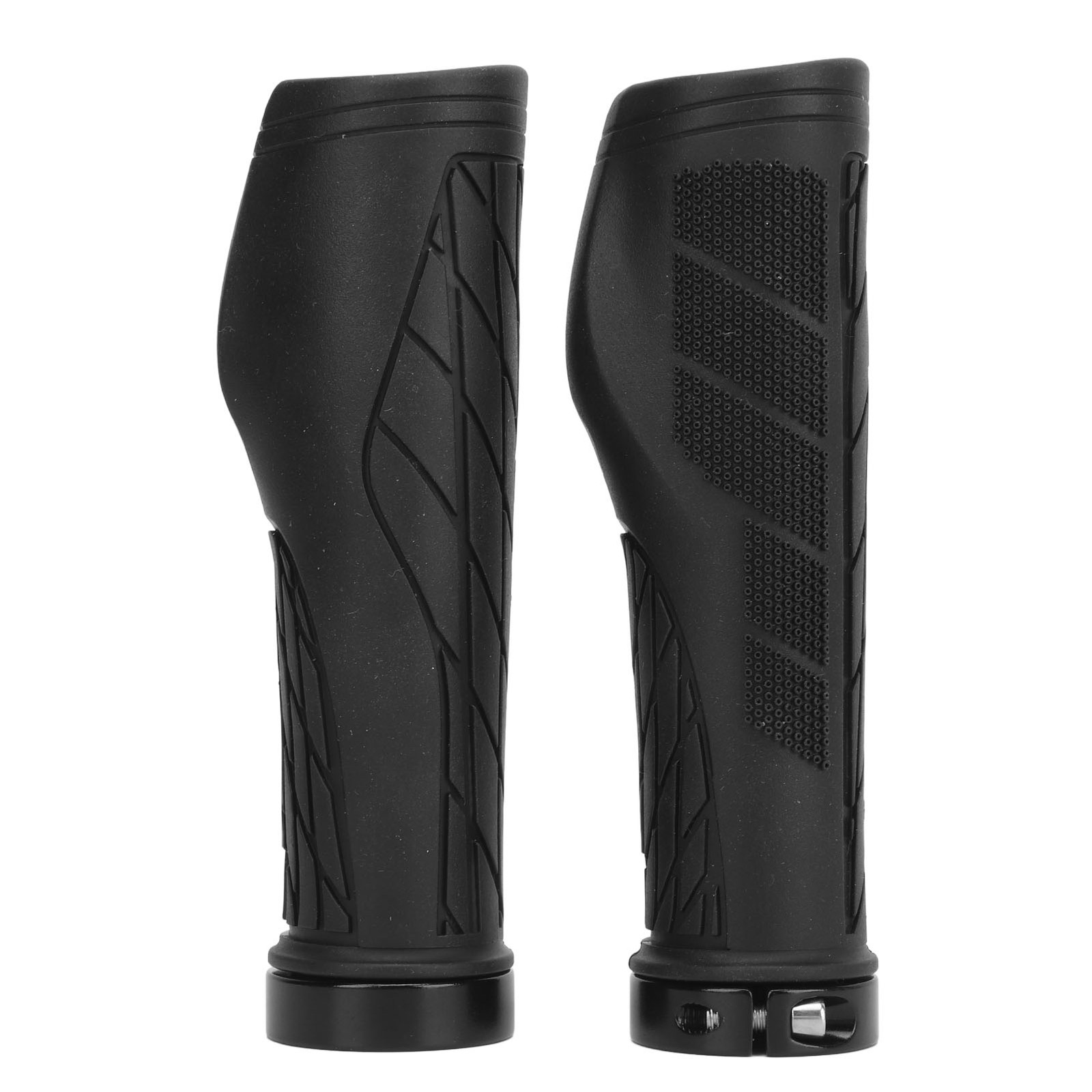 1Pair Bike Handle Grips Black Handlebar Grips Rubber Anti Slip Ergonomic BA