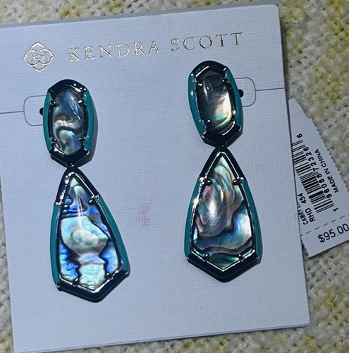 KENDRA SCOTT | CAMRY SILBER EMAILLE RAHMEN STATEMENT OHRRINGE IN ABALONE - Bild 6 von 8