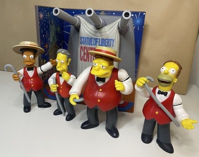 Simpsons Be Sharp Figuren und Freiheitsstatue Centennial Base. Vintage funktionstüchtig