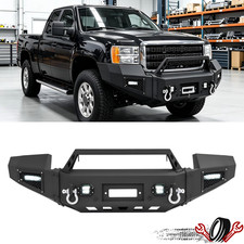 For Gmc Sierra 2500 3500 Hd 2011-2014 Off-road Front Bumper Winch Led Lights