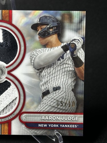 Derek Jeter Aaron Judge 2024 Topps Tribute Dual Patch 3 Color GU Patch /10 - Picture 3 of 7