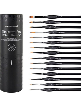 #ad #ad Golden Maple Miniature Paint Brushes 15PC Model Brushes Micro Detail Paint Brus $15.99