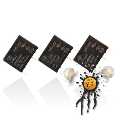 HF46F Schließer Printrelais 5-HS1 12-HS1 24-HS1 Power Relay 5A 250VAC 5V 12V 24V