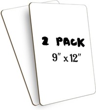 Dry Erase White Board 9x12 Inch Double Sided Personal Lapboard with Markers and